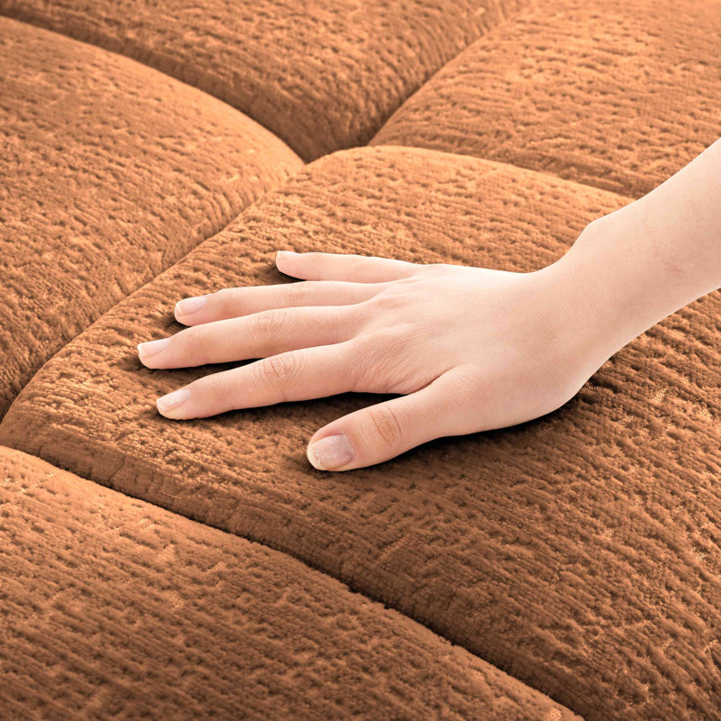 33 Sofas Chenille - Ottoman, Burnt Orange