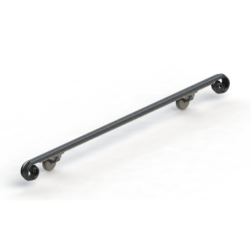 Scroll Wrought Iron Handrail, 60" H