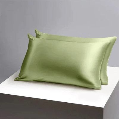 Easy Care Satin Pillow Covers (Set of 2) - Envelope Closure, Wrinkle-Free, Silky Satin Fabric