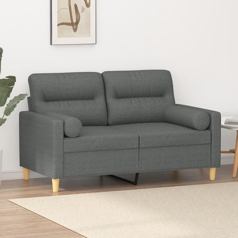Canapé en cuir Ramia, H 31,5 po x l 54,3 po x P 30,3 po, Gris clair