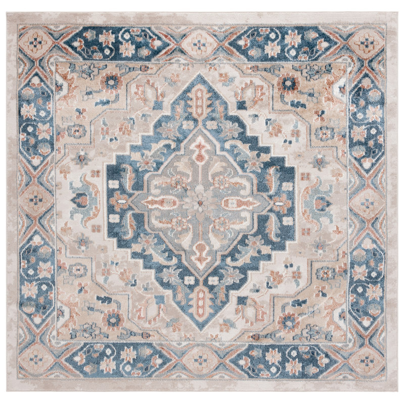 Kiosha Performance Performance Oriental Rug, Square 6'7"
