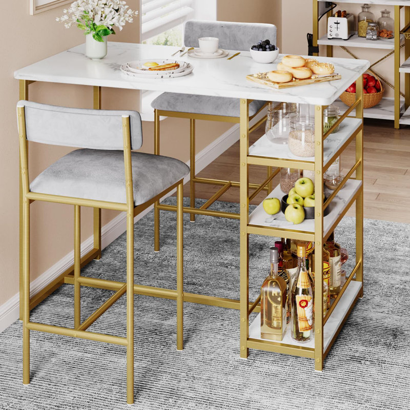 Chantelle 2 - Person Faux Marble Top Four Leg Dining Set