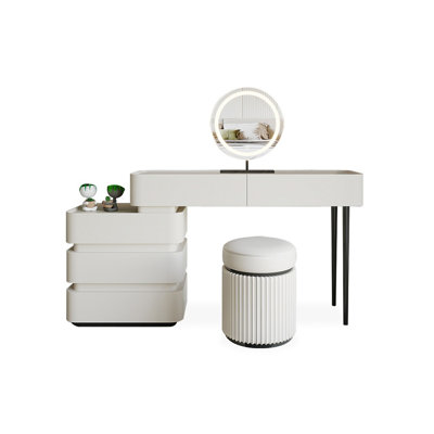 Makeup Vanity with Light mirror,5 drawers,Power Outlet