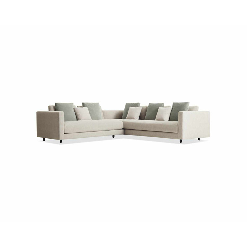 Hands Down Sectional, Camel Velvet/Sanford Navy, Left Hand Facing, Tofte Navy Polyester Blend