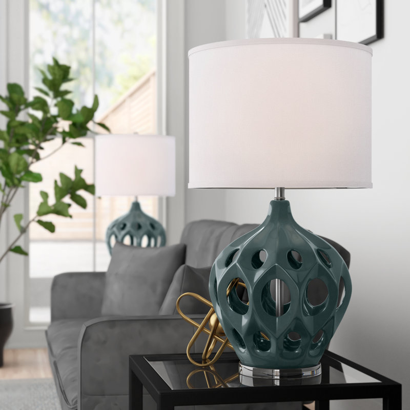 Faticanti Ceramic Table Lamp, Teal