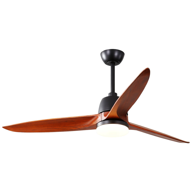 Lumière de ventilateur de plafond de 56 pouces avec ventilateur de plafond de chambre à coucher à moteur à économie d'énergie à distance et à 6 vitesses