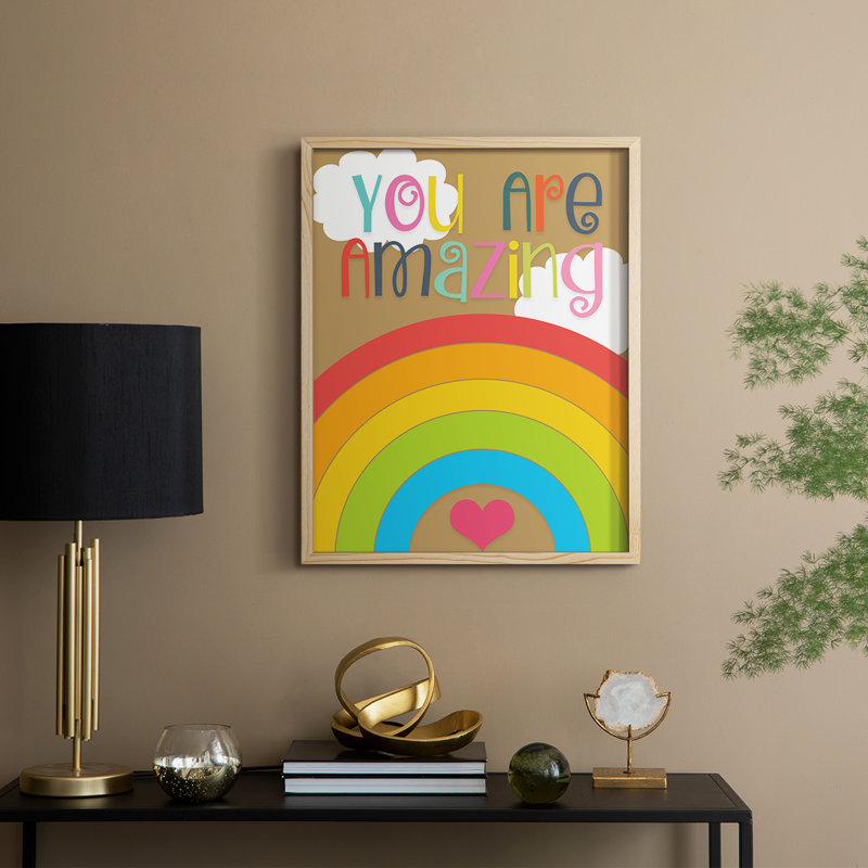 You Are Amazing Framed Print - Solid Wood, Natural, 11" H x 9" W