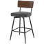 Swivel Upholstered Counter Stool with Metal Frame-1034074928