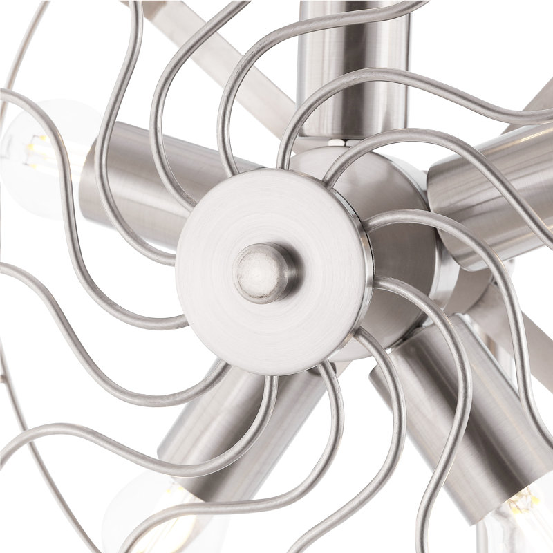 Lampe sur pied de fantaisie 62 po Aniki, Nickel, Nickel