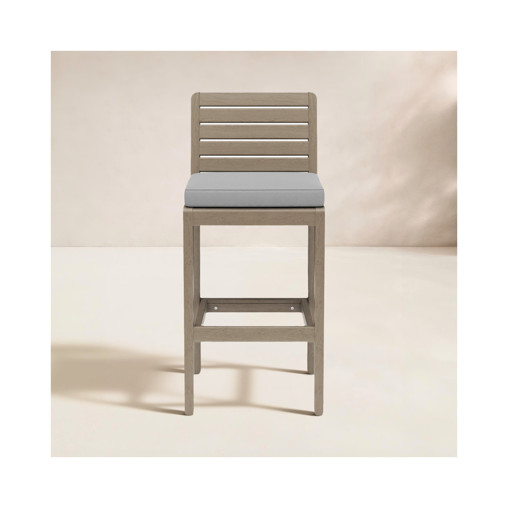 Ojai 40'' Acacia Outdoor Bar Stool with Cushion