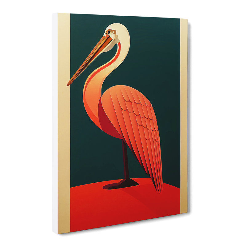 Pelican Art Deco - Wrapped Canvas, 60cm H x 40cm W