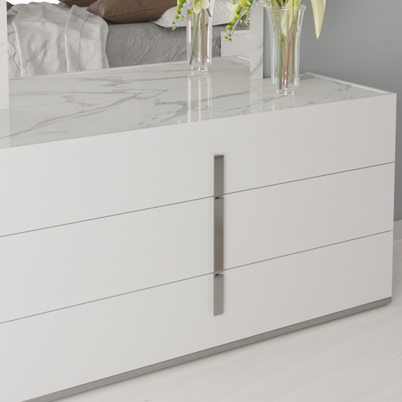 Commode double 6 tiroirs Darryl, Blanc