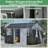 Guardian Shelter Series AMERLIFE 12x10.3x8.2 FT Nordic Cottage Shed with 2 4-Pane Windows Lockable Door, Dark Grey/White
