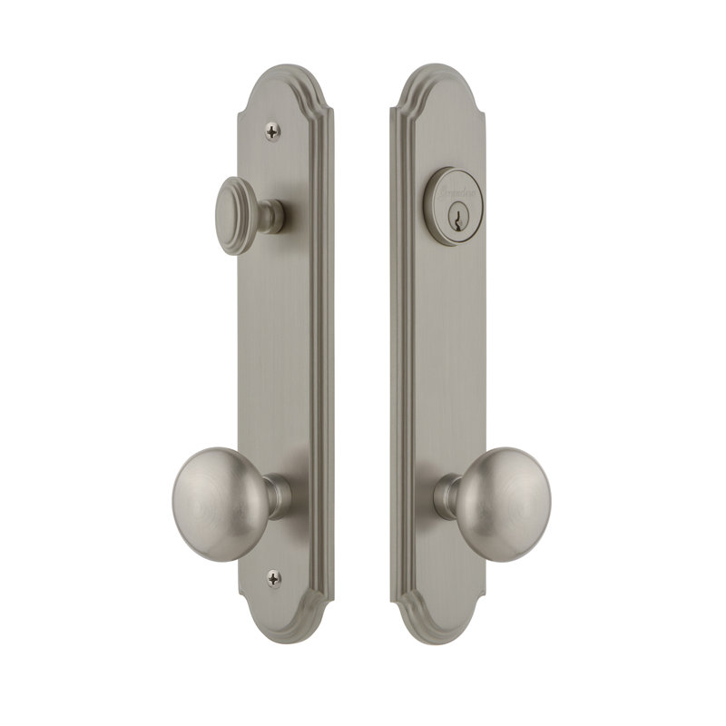 Complete Arc Entry Knob Set with Deadbolt, Satin Nickel, 2.375"