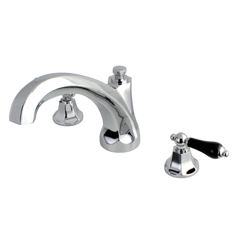 Robinet de baignoire romaine à deux poignées à fixation sur le comptoir à 3 trous Kingston Brass, Chrome poli