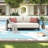 Modern Rope Woven Patio Sofa with Aluminum Frame and Wood Grain;Weather-Resistant Outdoor Conversation Set for Pool and Garden-1910327087