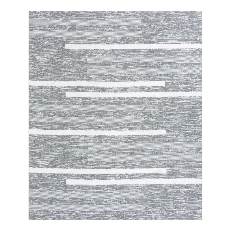 Cotton Striped Indoor Rug, Rectangle 9'10" x 12'