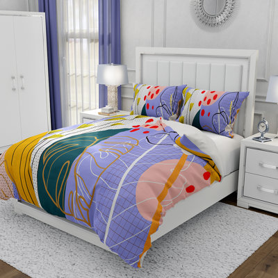Ensemble de housse de couette et insert 3 pièces en microfibre multicolore