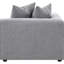 Fauteuil d'angle gris avec coussin décoratif - solution modulaire pour s'asseoir dans les espaces domestiques, siège et dossier rembourrés serrés, expérience de descente, caractéristique des pieds antidérapants, option de profondeur de 38,5 pouces,
