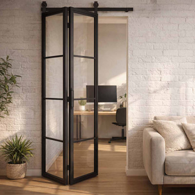 Single Bi-Fold Door With Transparent Glass