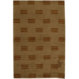 Wool Geometric Area Rug in Brown