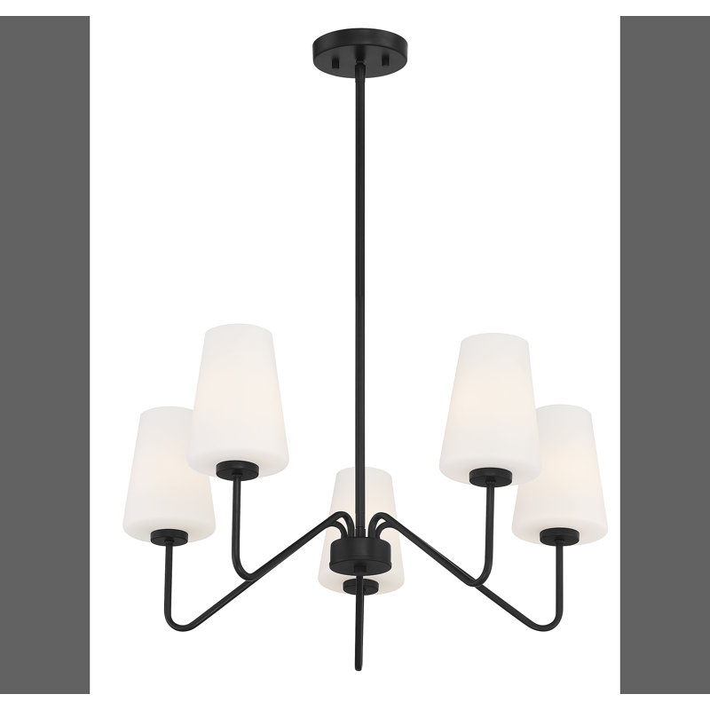 Higginson 5 - Light Chandelier in Black, Black