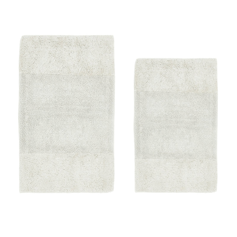 Makaylynn Premium 100% Cotton 2155 GSM 2-Piece Bath Rug Set, OEKO-TEX® Certified, Non-Slip Spray Latex Backing, Plush Tufted, Super Absorbent, Machine Washable Bathroom Rugs, Ivory