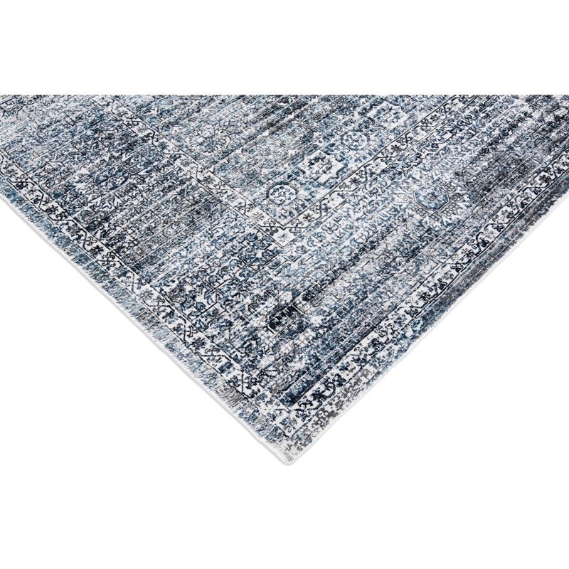 Riviera Oriental Area Rug in Blue, Rectangle 6' x 9'