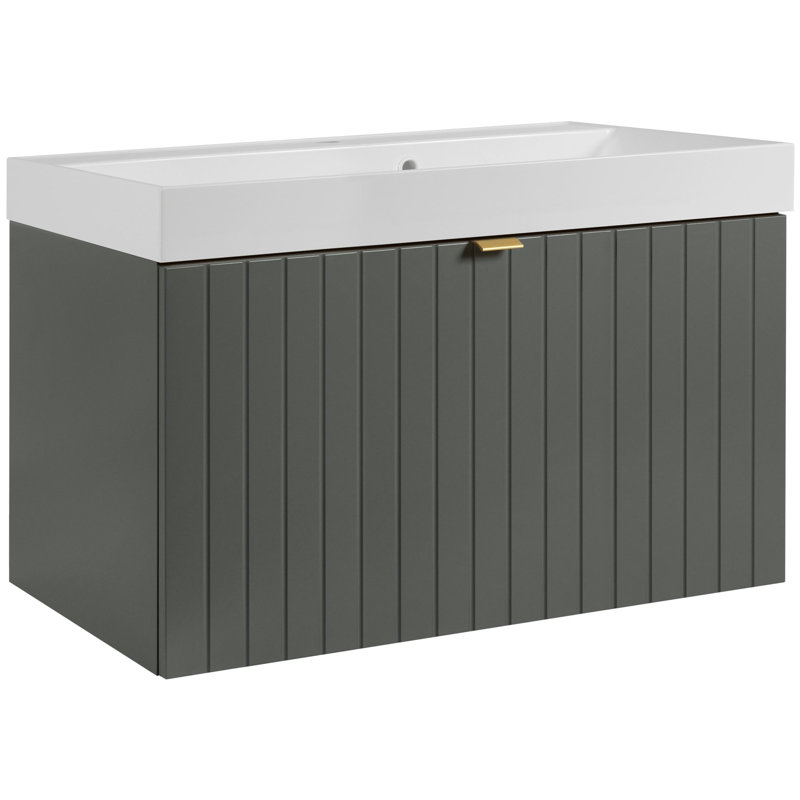 791cm Wall Mounted Single Bathroom Vanity Base Only, Grey