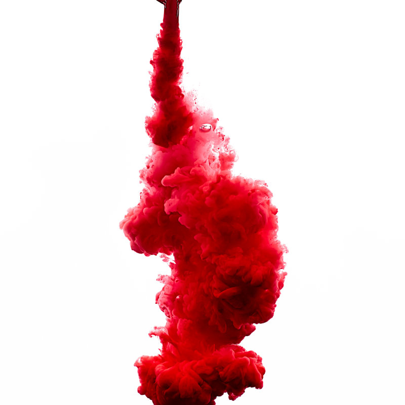 Red Acrylic Ink In Water by Carther - Wrapped Canvas Painting, 30cm H x 30cm W