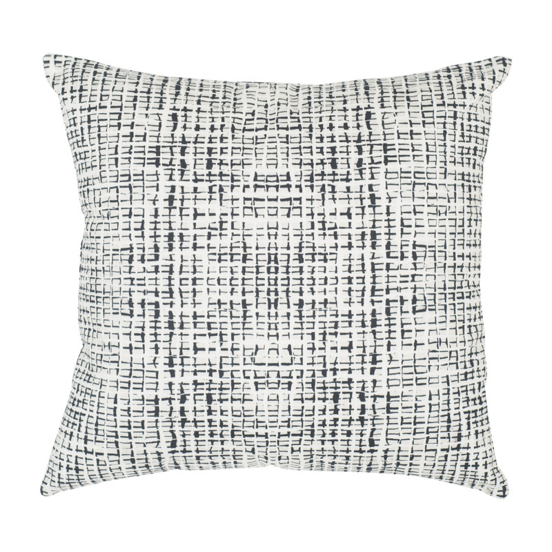 Grand coussin abstrait grille abstraite Zurcher, H 20 po x l 20 po