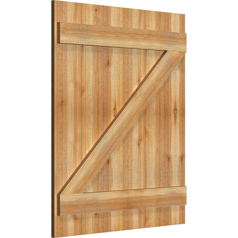 TimberCraft 5 3/8 "planches jointes avec n-lattes avec barre en Z, cèdre rouge de l'Ouest (par paire), 32 1/4 po, 38 po