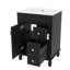 Meuble-lavabo 24 po avec lavabo en céramique, meuble-lavabo compact, conception moderne avec 2 tiroirs et tablette réglable-1906641447