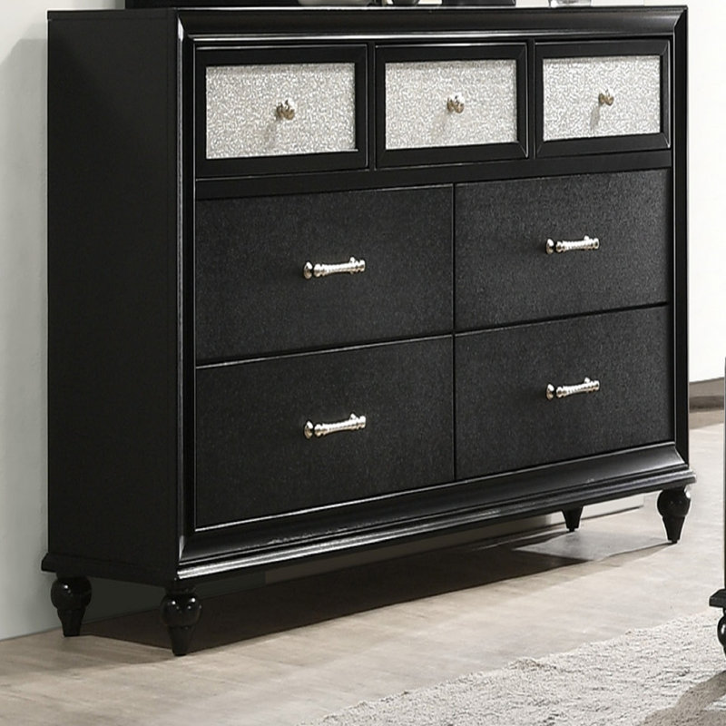 Commode de chambre à coucher à 1 tiroir de luxe Glam 1pc