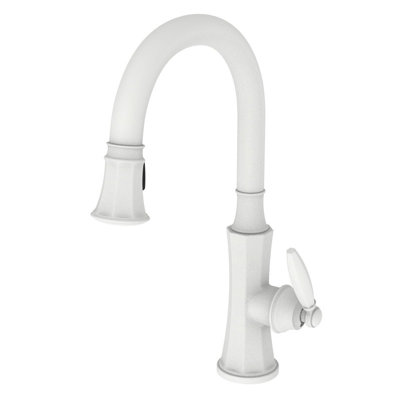 Metropole Single Handle Pull Down Kitchen Faucet, Matte White