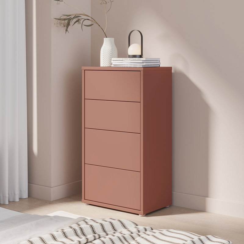 54.8 cm W Chest of 4 Drawers, Orange
