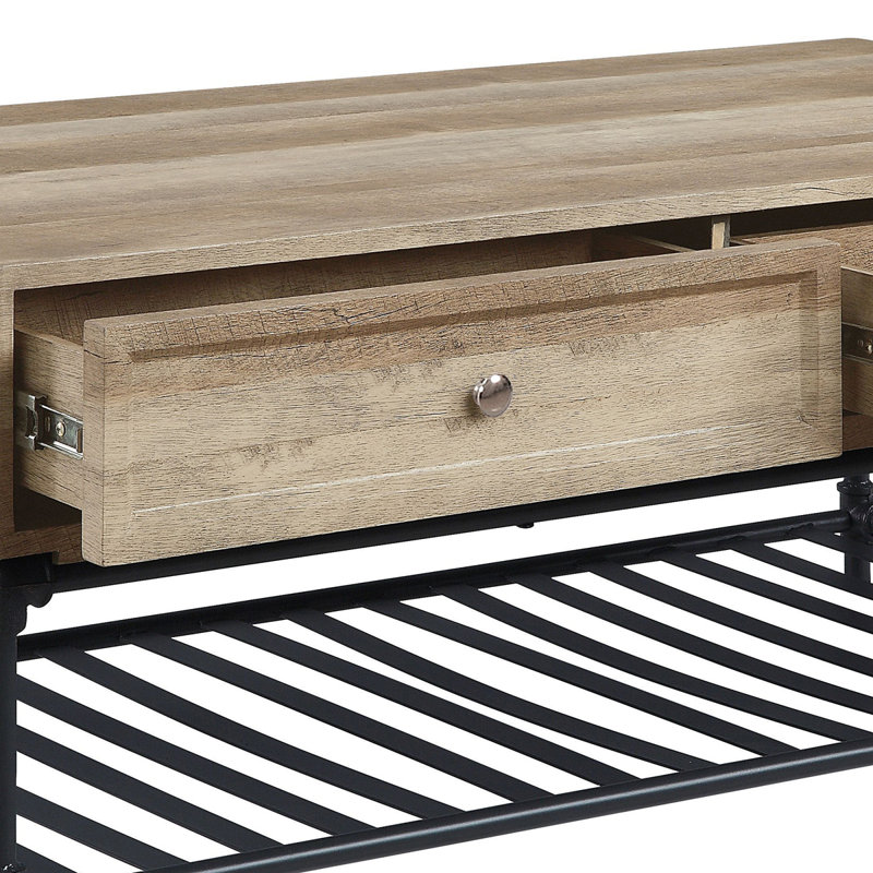 Sandy Coffee Table With Bottom Shelf