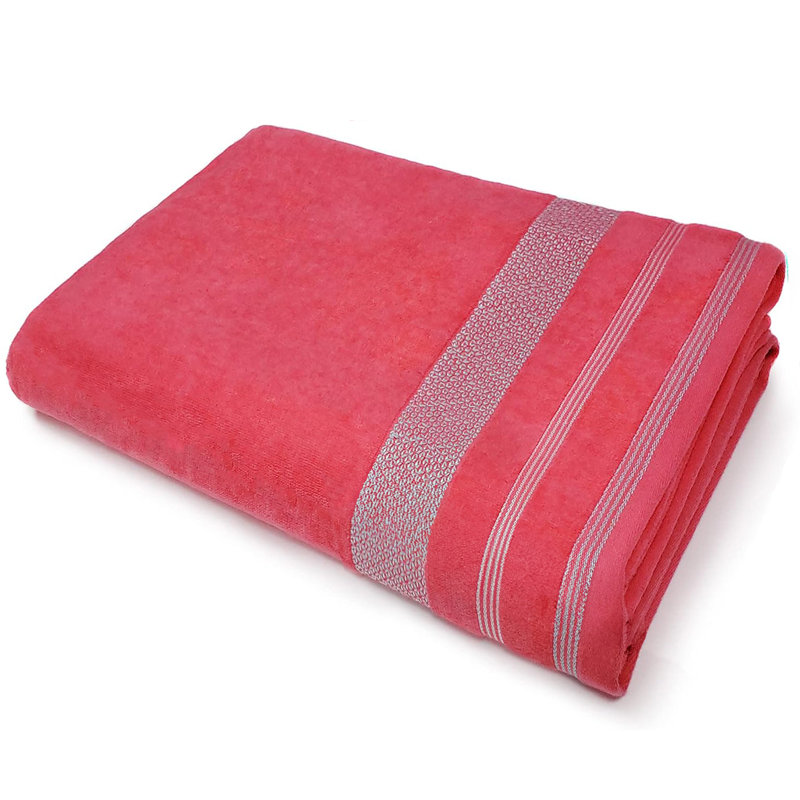 Deyona 100% Cotton Midweight Beach Towel, Red