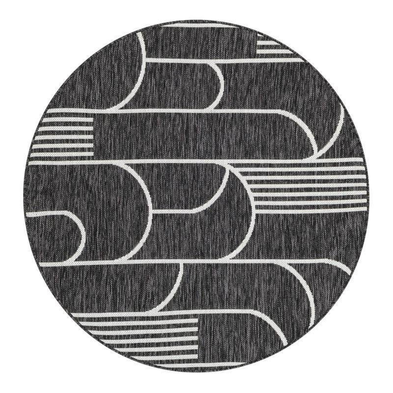 Tapis intérieur / extérieur moderne, Rond 4 pi 1 po
