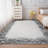 5x7 Machine Washable Area Rug, Modern Bordered, Stain Resistant, Non-Slip, Minimalist Accent Rug, Farmhouse Floor Cover, Dining, Grey.-1599935662