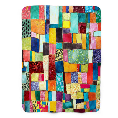 Patchwork Quilt - 1 Piece Premium Sherpa Blanket
