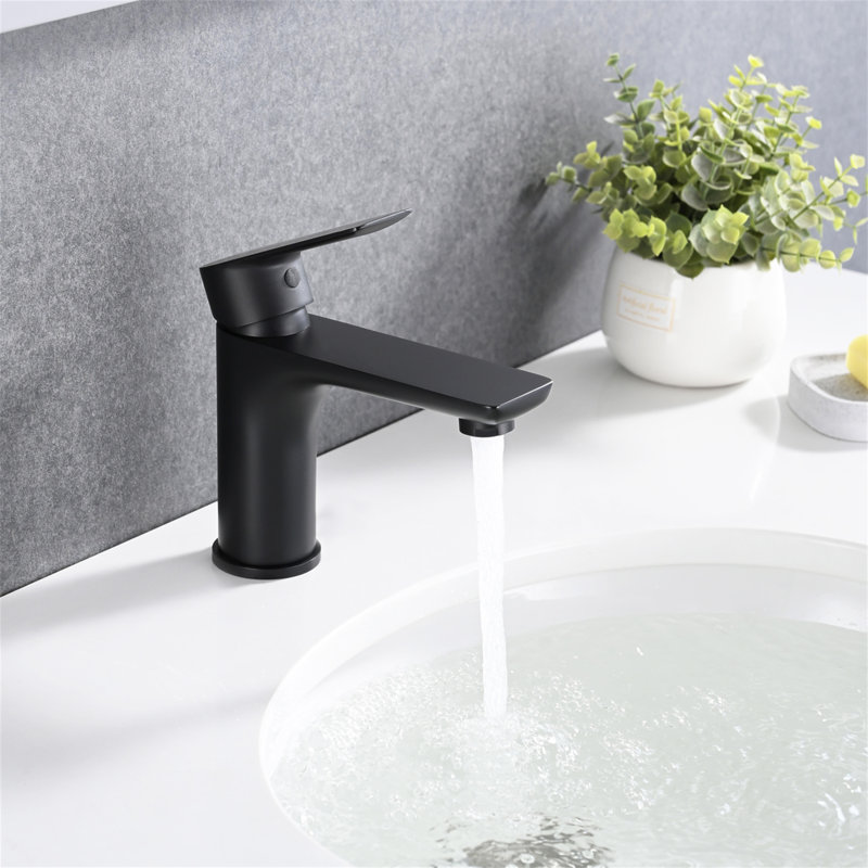Single Handle Lavatory Basin Sink Faucet, Matte Black