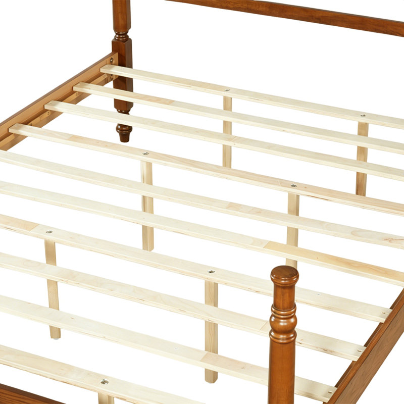 Cadre de lit grand avec tête de lit Vintage, Walnut