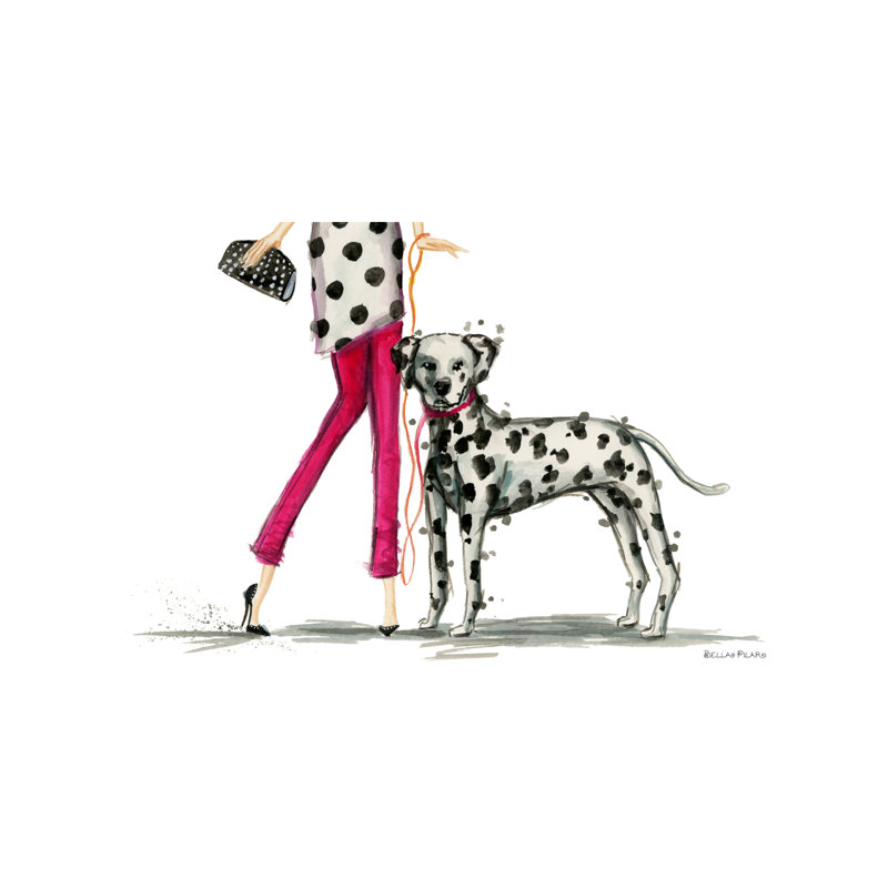Girls Best Friend, Darla And Her Dalmatian by Bella Pilar - Wrapped Canvas Painting, 20.32 cm H x 30.48 cm W