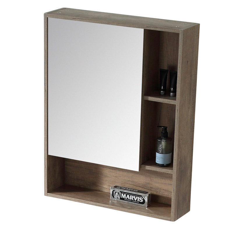 Armoire à pharmacie à montage en surface avec 4 tablettes Jensen, Gris, Gauche