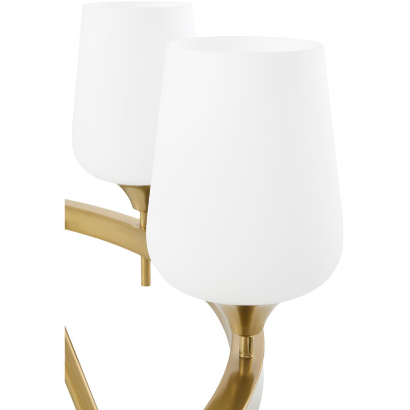 Adames Chandelier, White, Brass