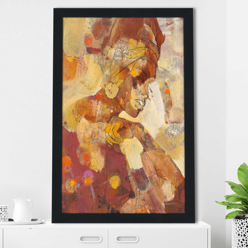 Célébrer la beauté I par Albena Hristova - Peinture, H 49,5 po x l 33,5 po x P 1 po, Cadre espresso