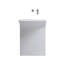 Lavabo sur pied mural moderne à surface solide, vasque de salle de bain flottante une pièce avec drain linéaire caché, compatible avec robinet mural, blanc, pour petite salle de bain et salle d'eau