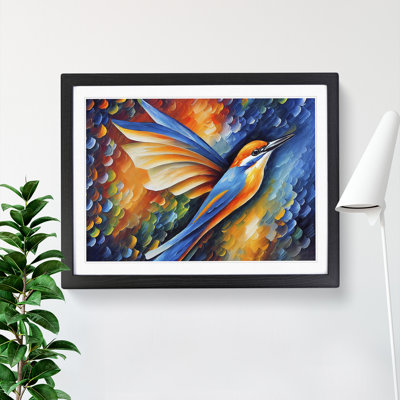 Kingfisher Bird Vol.7 Abstract - Framed Print