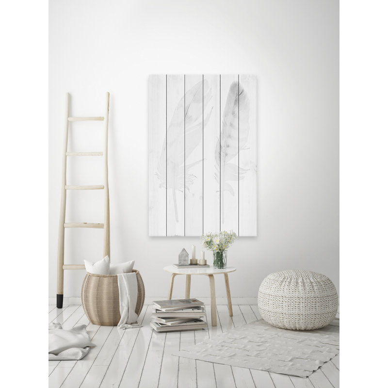 «Ashen pair», reproduction sur bois blanc, H 45 po x l 30 po x P 1,5 po
